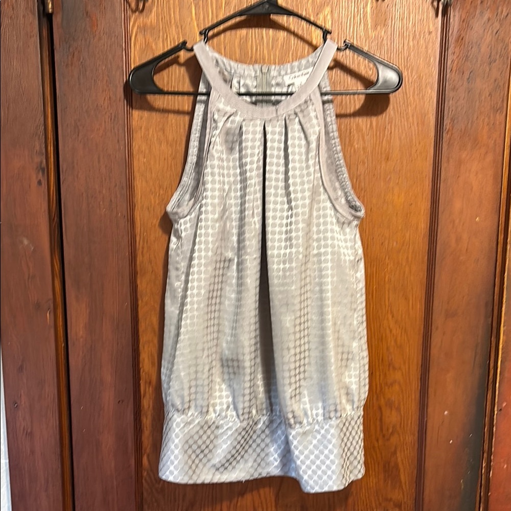 Calvin Klein Silver Sleeveless Blouse